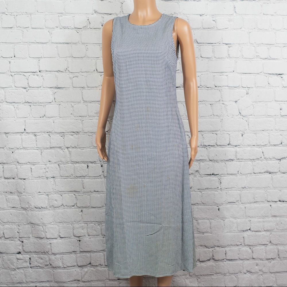Helen Blake gingham print sleeveless midi dress
